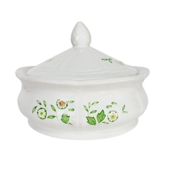 Vintage Federalist USA Ironstone Country Floral Tureen Lidded Server Dish - Picture 10 of 13